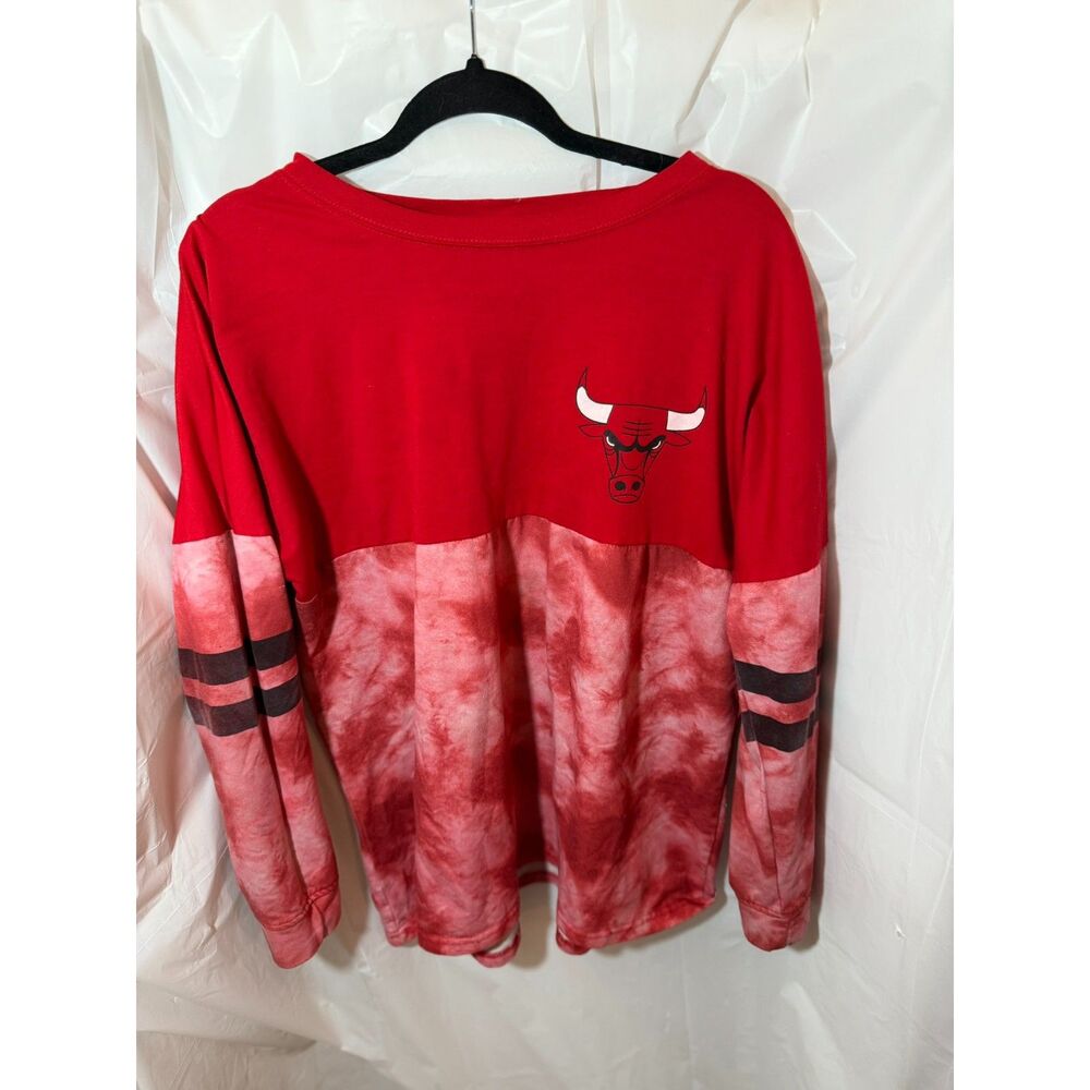 Chicago Bulls Tie-Dye Long Sleeve Spirit Jersey Red XL NBA Licensed
